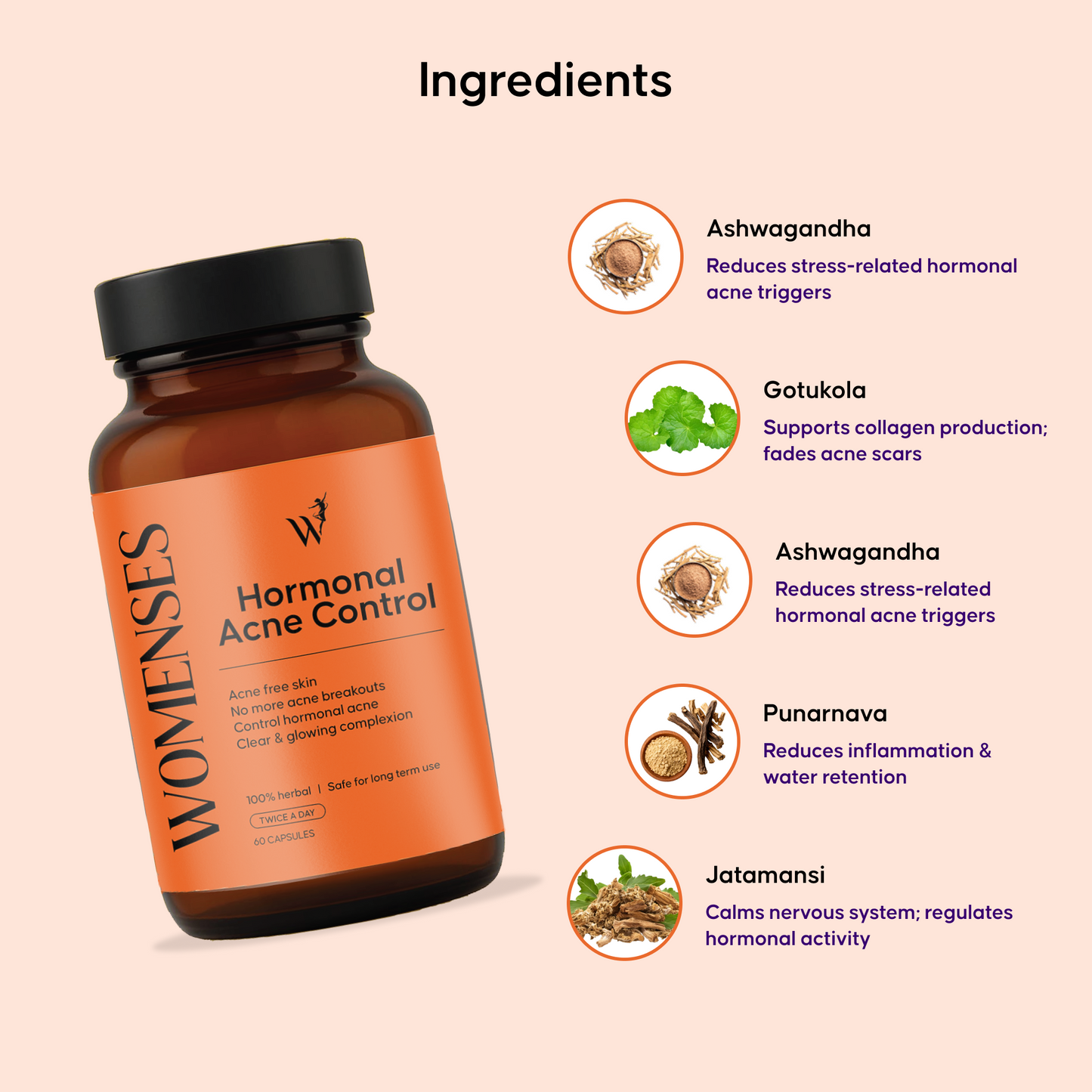 WOMENSES Hormonal Acne Control Capsules